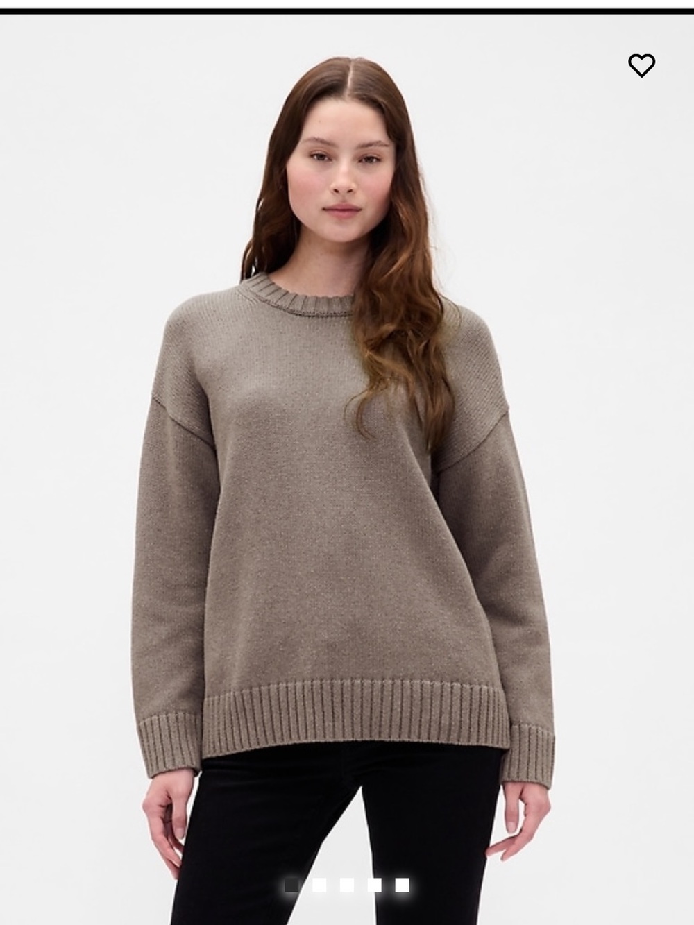 GAP 100% Cotton Oversized Sweater in Toasted Almond Brown